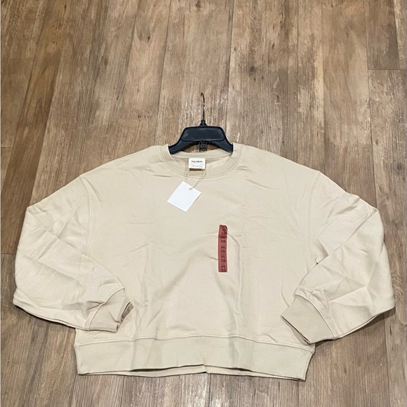 Pull & Bear-Basic Crew Neck Oversized Sweatshirt-Women's Size: Med-Stone-NEW!! - Picture 4 of 16